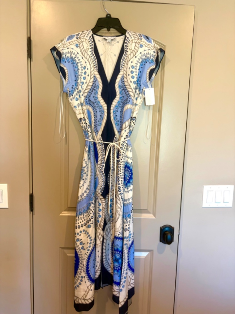 NEW/missing belt, Reiss Heidi Scarf Print Belted Midi Dress Sz 8- 85%OFF! - Picture 10 of 12